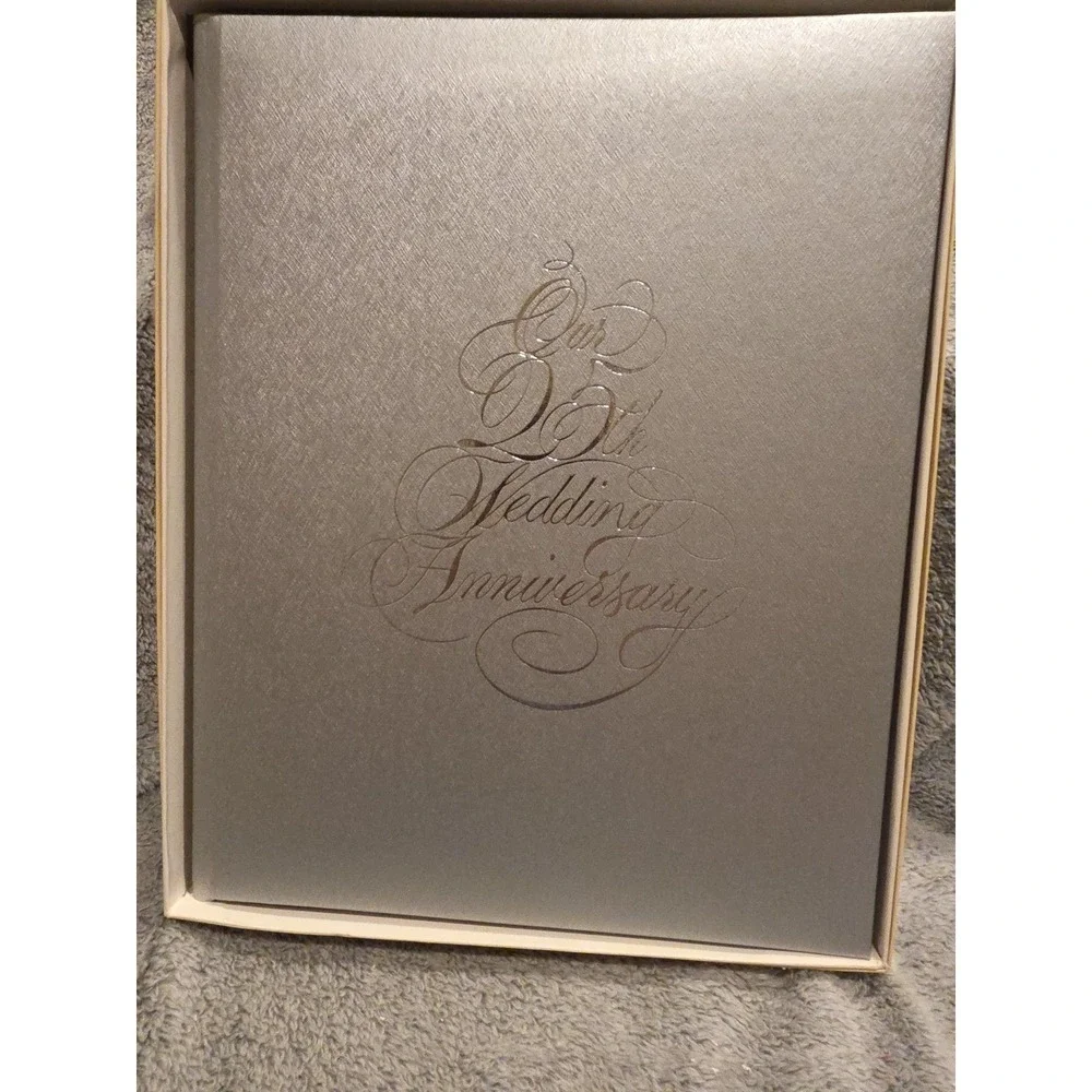 C.R. Gibson Our 25th Wedding Anniversary Keepsake Book Memories Silver With Box